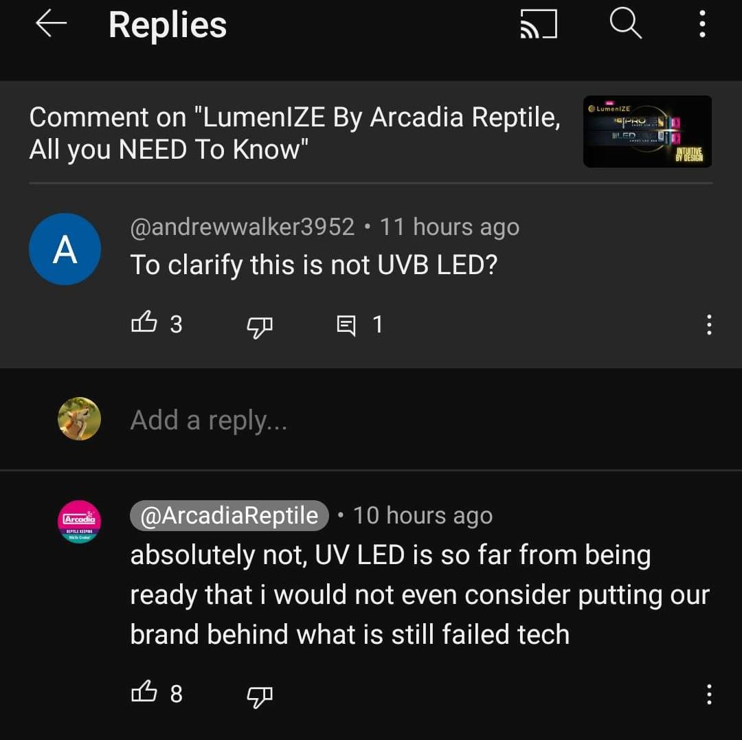 Arcadia addresses LED as a "failed tech"