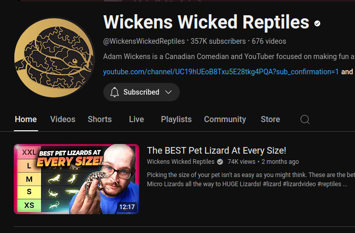 Screenshot from YouTube, Wickens Wicked Reptiles